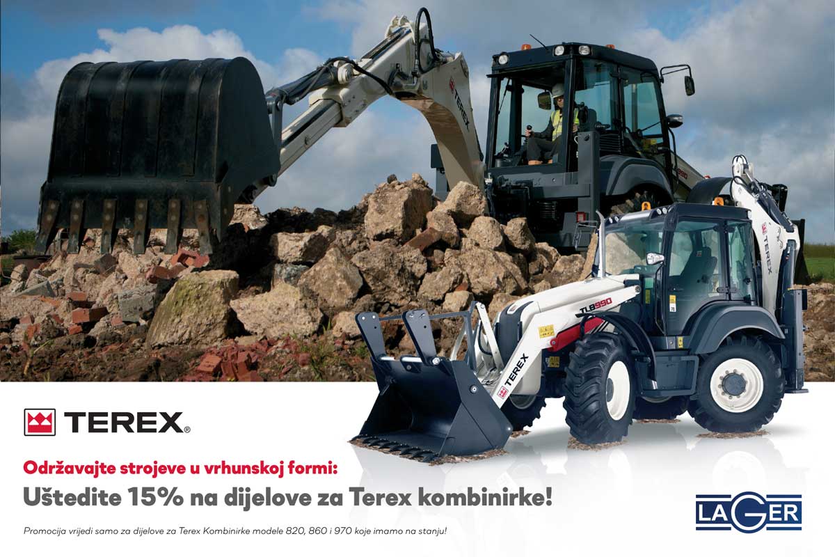 Održavajte Terex Kombinirke uz 15% popusta na ključne dijelove!